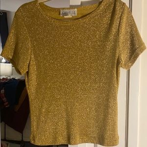 Vintage metallic gold sweater tee